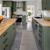 Grey Riven Slate ST16 with concrete-colored design strips DS12 in Tad's kitchen remodel on Good Bones season 8 finale; photo credit: Cory Phillips, The Home Aesthetic