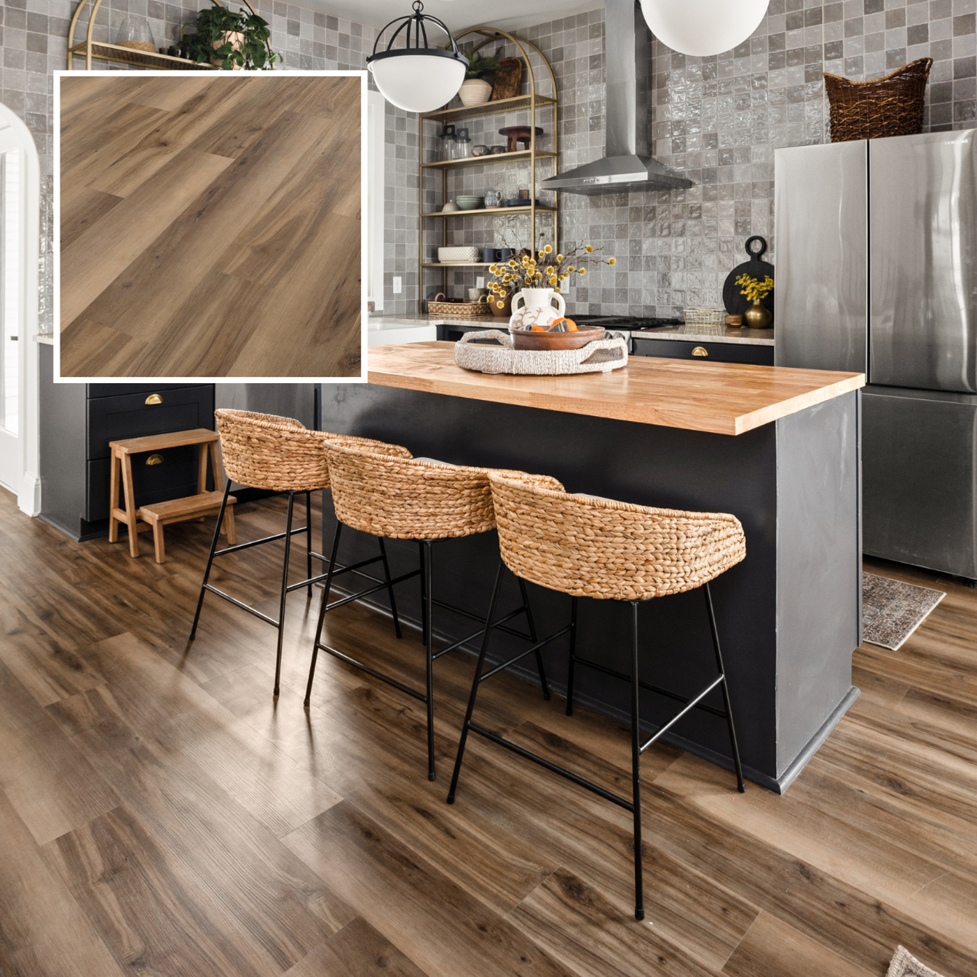 Smoked American Maple RCP6545 in a kitchen designed by Mina Starsiak Hawk on Good Bones Season 8