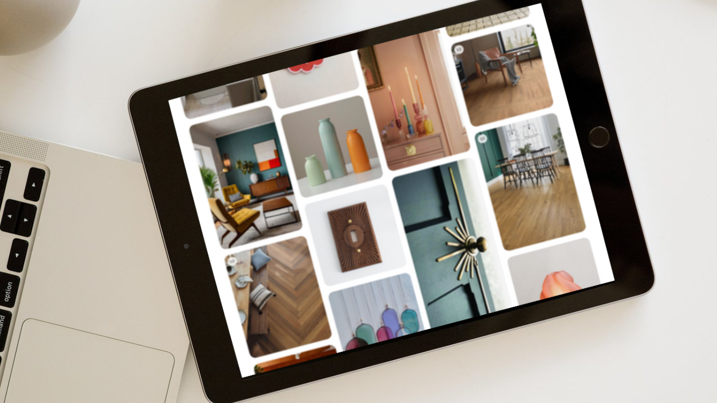 Pinterest inspiration on a tablet