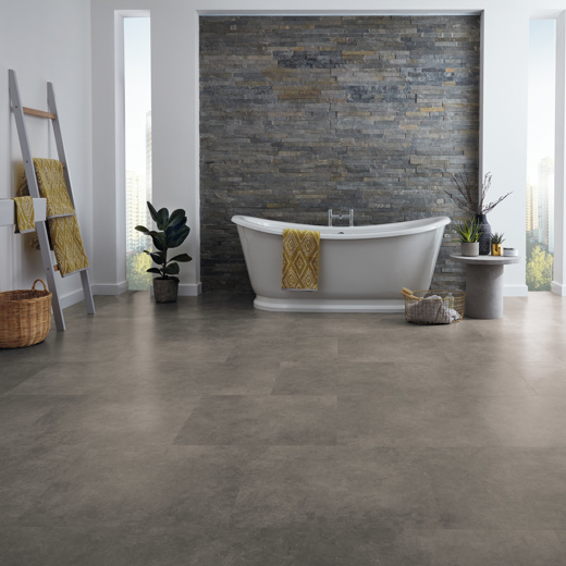 Bathroom with freestanding bathtub and Dakota LLT212 floors